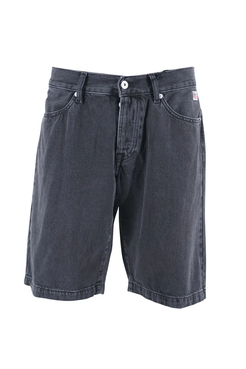 Black / Black Denim Shorts