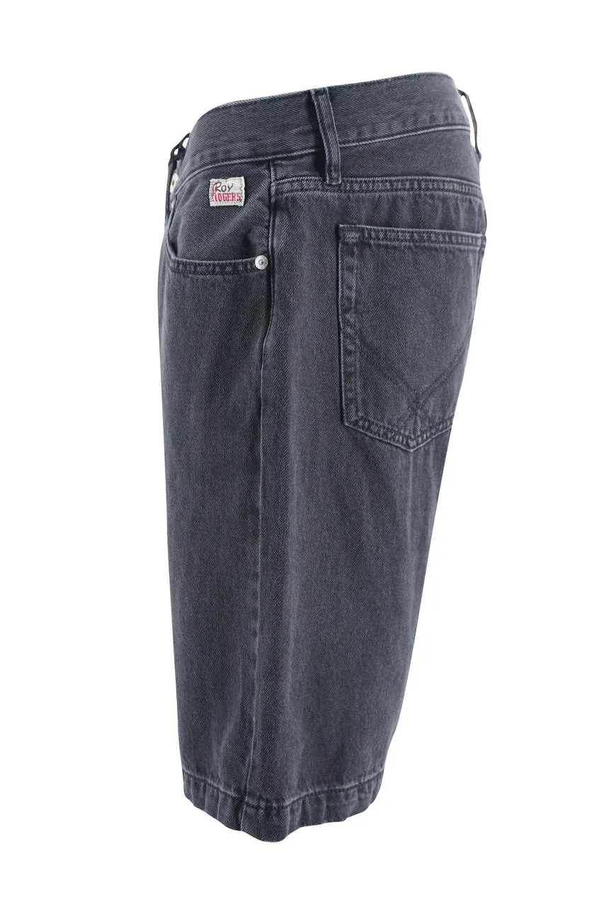 Black / Black Denim Shorts